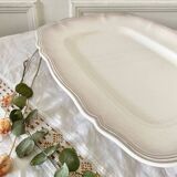 Rectangular ivory-colored serving dish Sarreguemines Chambord model