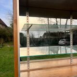 Ancien meuble de magasin - en chêne - vitrine et buffet