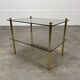 Smoked glass and gold metal side table, 1970s