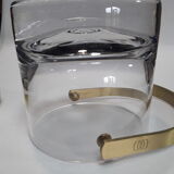 Ice bucket, ice cubes and its vintage pliers