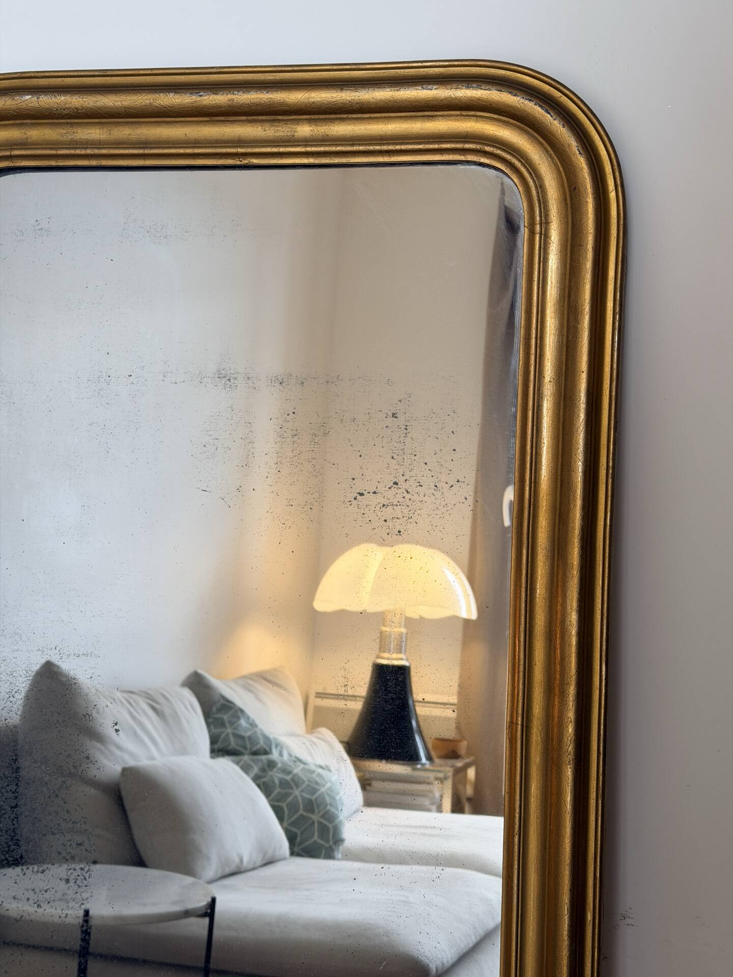 Louis-Philippe gilded mirror with mercury glass 89x65cm