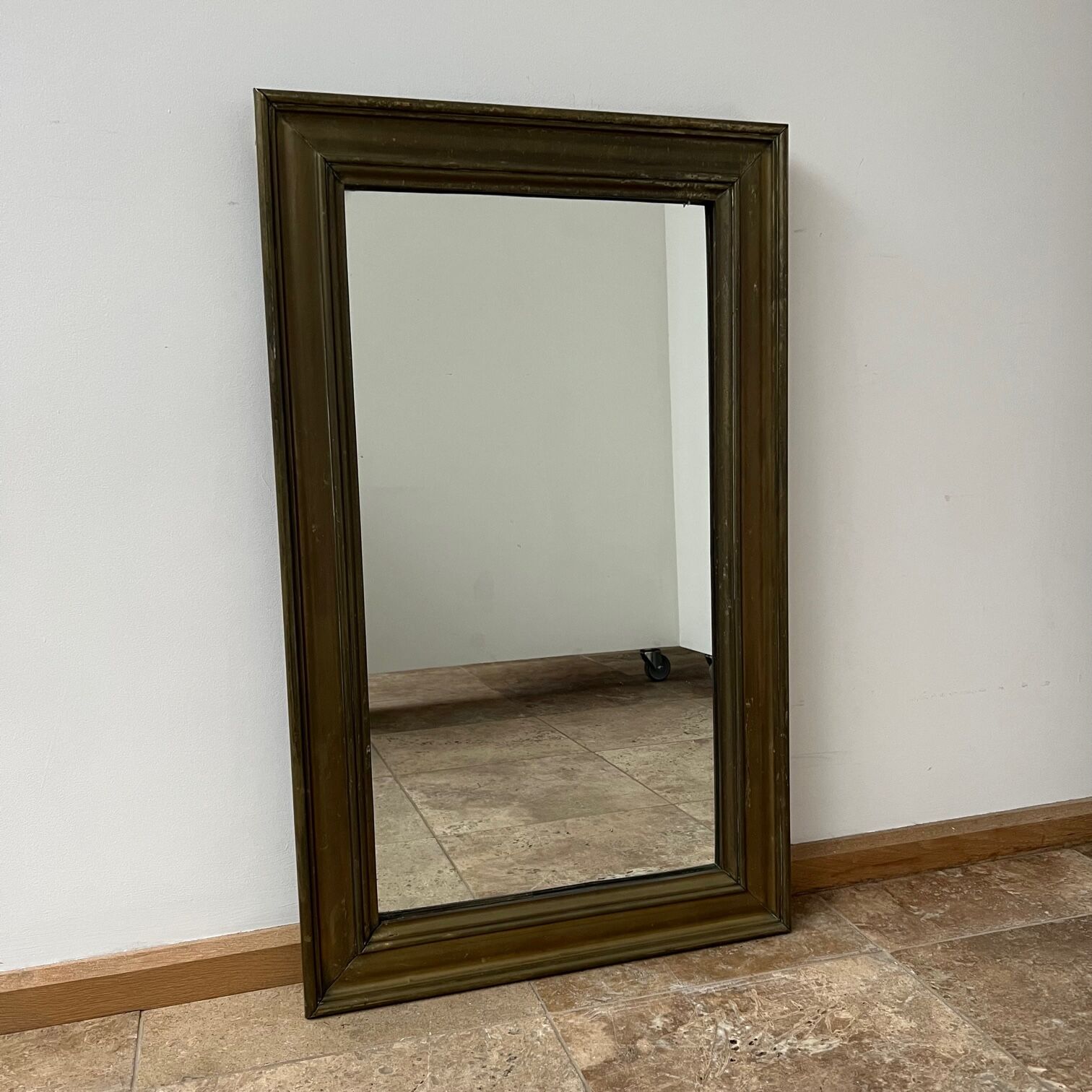 Antique french brass bistro mirror
