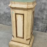 Antique church column on wooden base 135 cm high