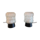 Paire de lampes de chevet en verre structuré / vintage années 60-70