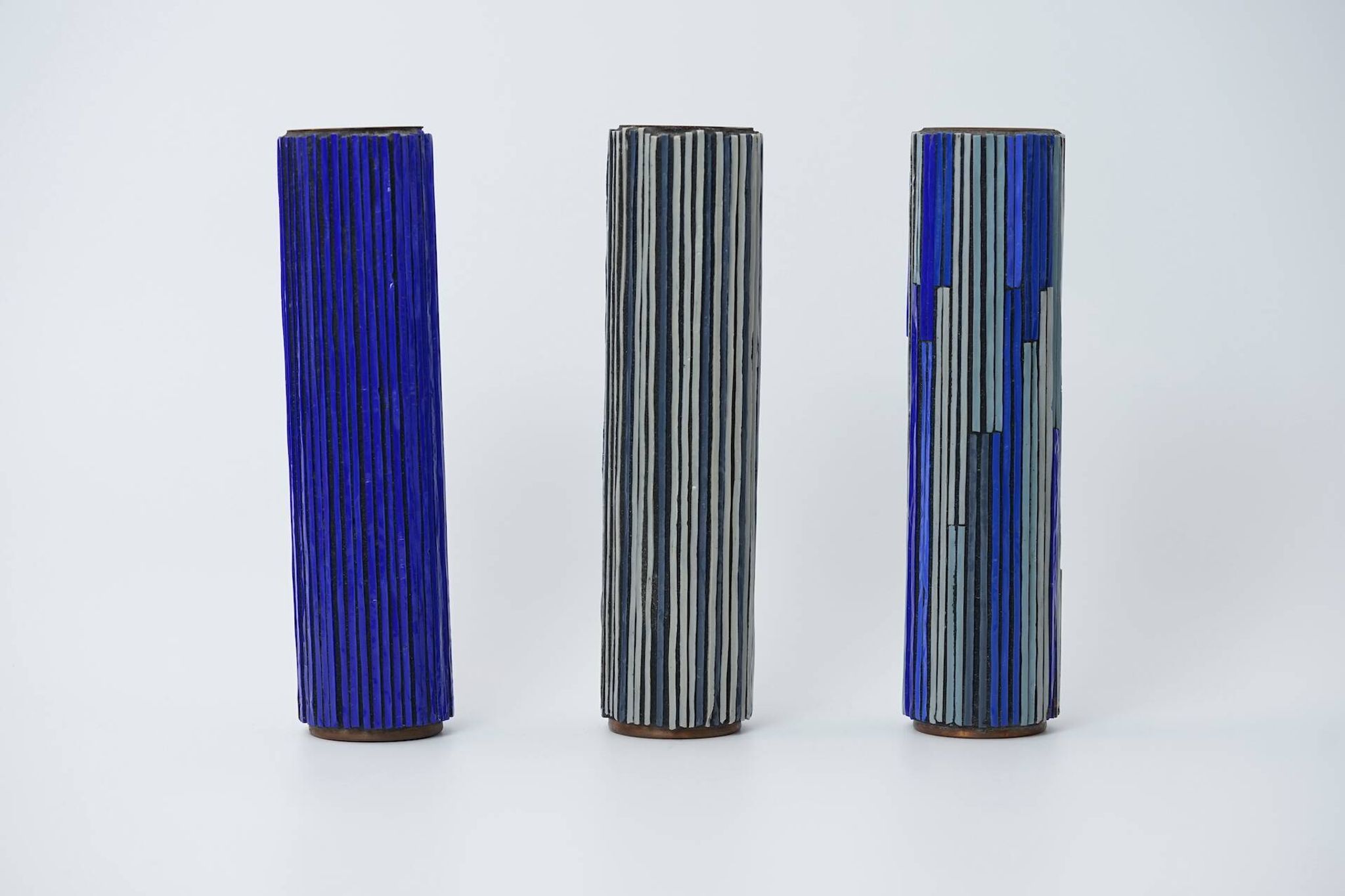 Mid Modern Pottery Mosaic Vases by W. Zimmermann for Ritter