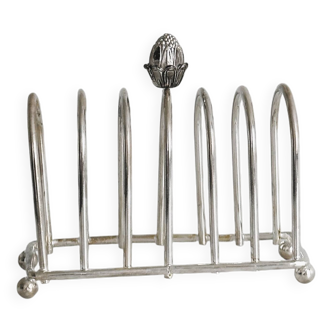 Antique silver metal toast rack