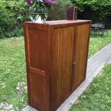 Low cupboard / curtain 1950 vintage blond oak buffet