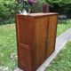 Low cupboard / curtain 1950 vintage blond oak buffet