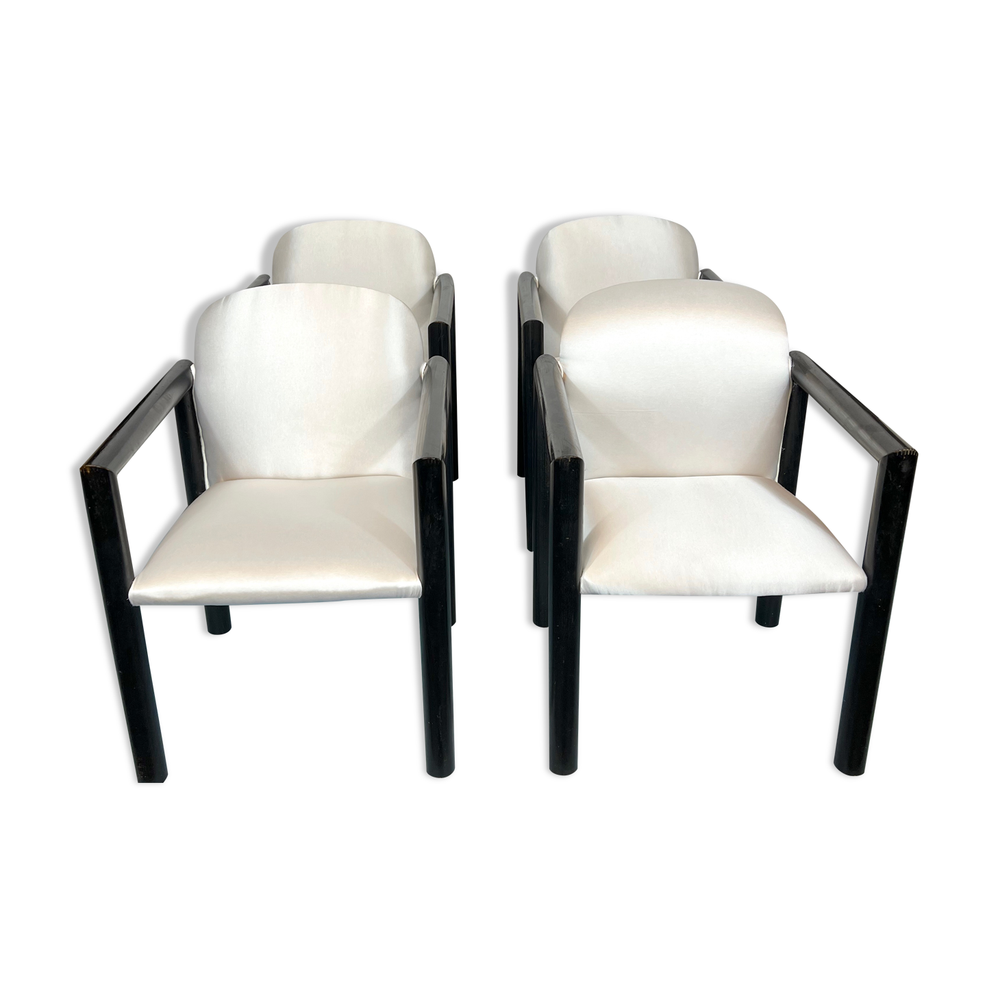 Mid-century italian modern set of 4 armchairs from 70s