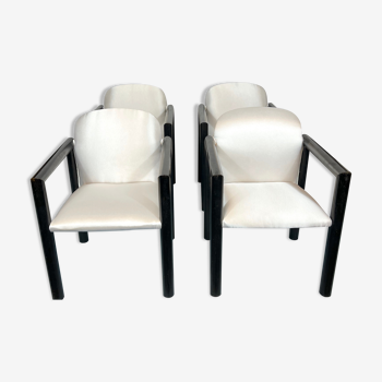 Mid-century italian modern set of 4 armchairs from 70s