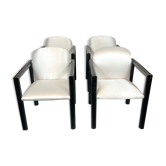 Mid-century italian modern set of 4 armchairs from 70s