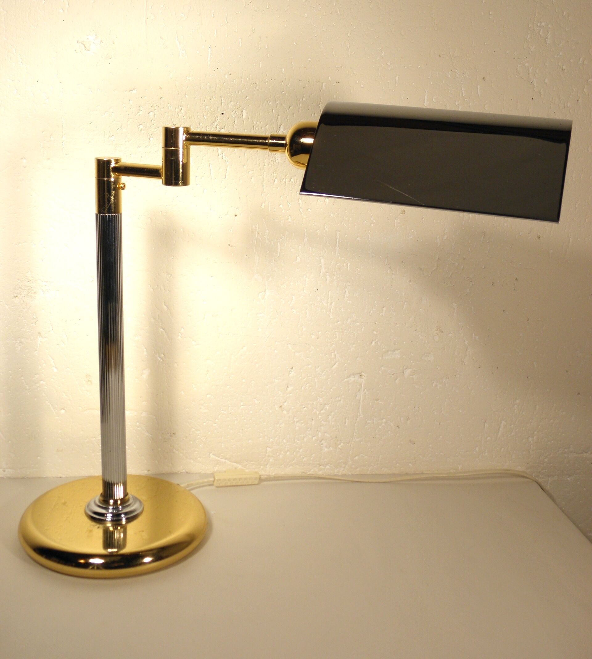 Desk lamp chrome and gold