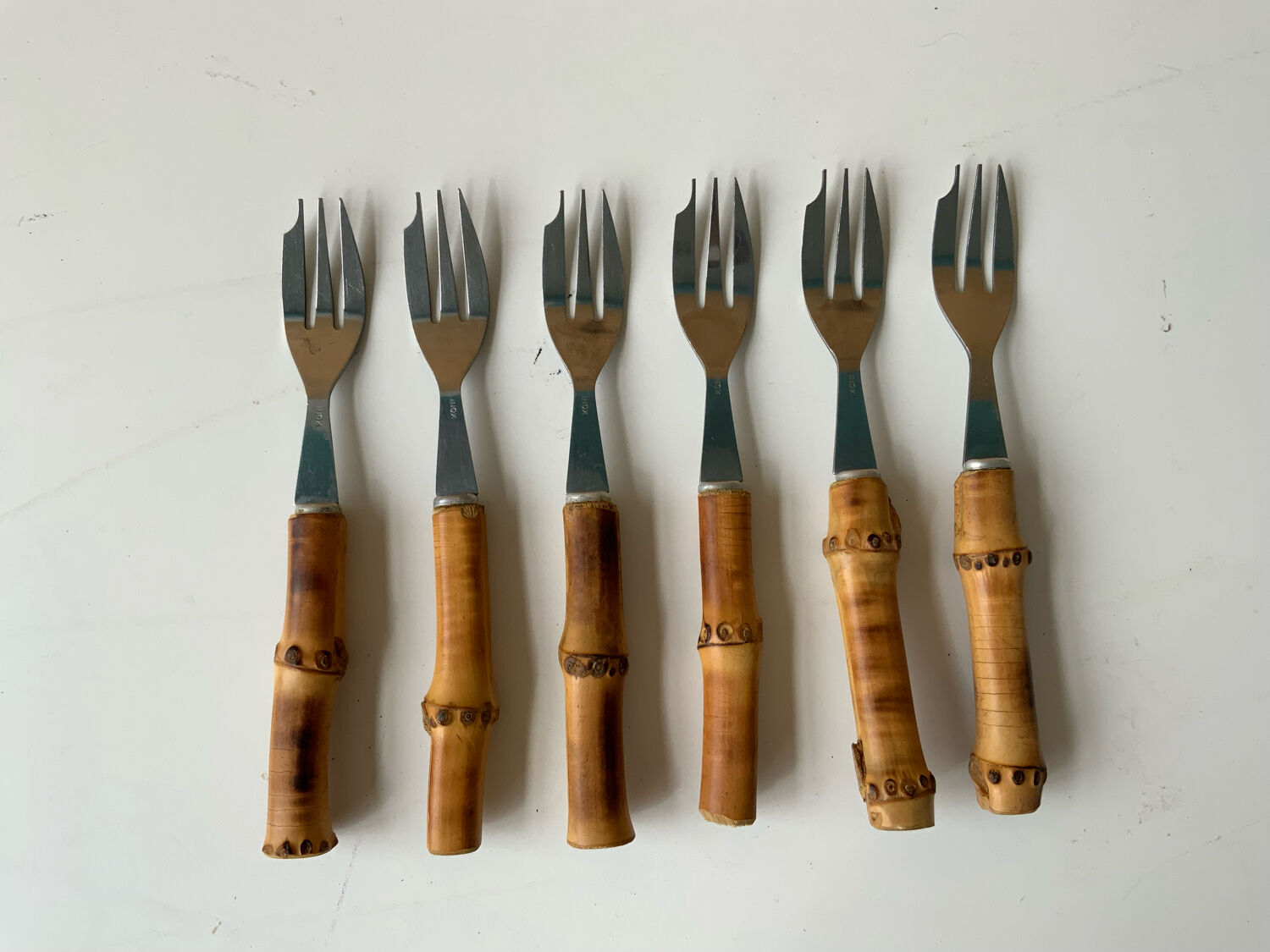 Bamboo oyster forks
