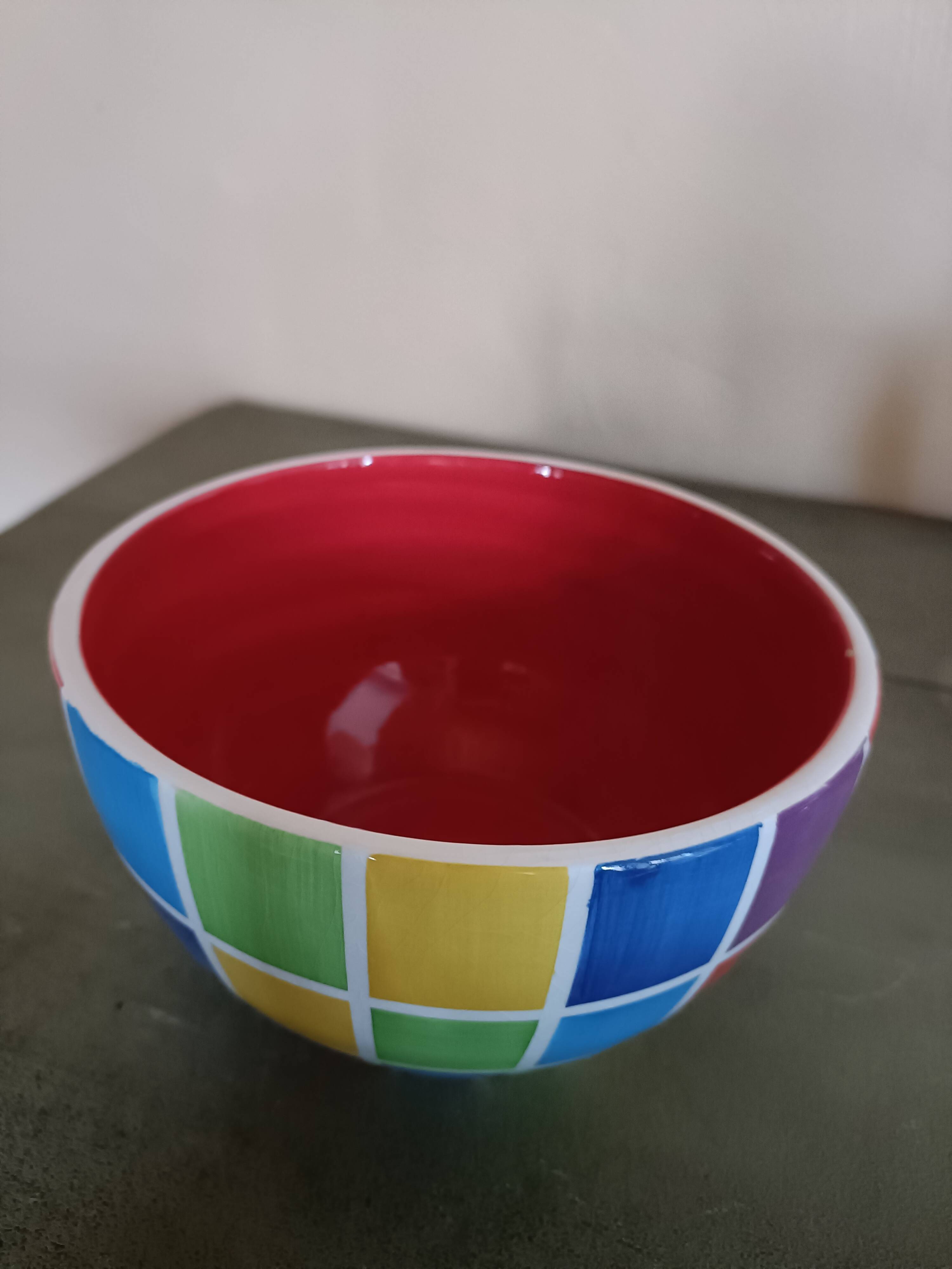 Grand bol faïence peint main