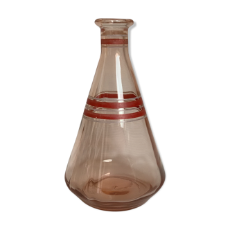 Old pink glass decanter