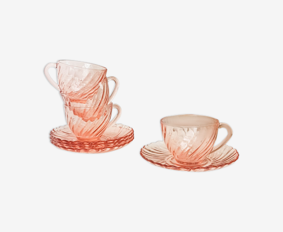 Lot Of 4 Cups Pink Depression Glass Breakfast Subcups Rosaline Arcoroc Luminarc Selency Lot Of 4 Cups Pink Depression Glass Breakfast Subcups Rosaline Arcoroc Luminarc Selency
