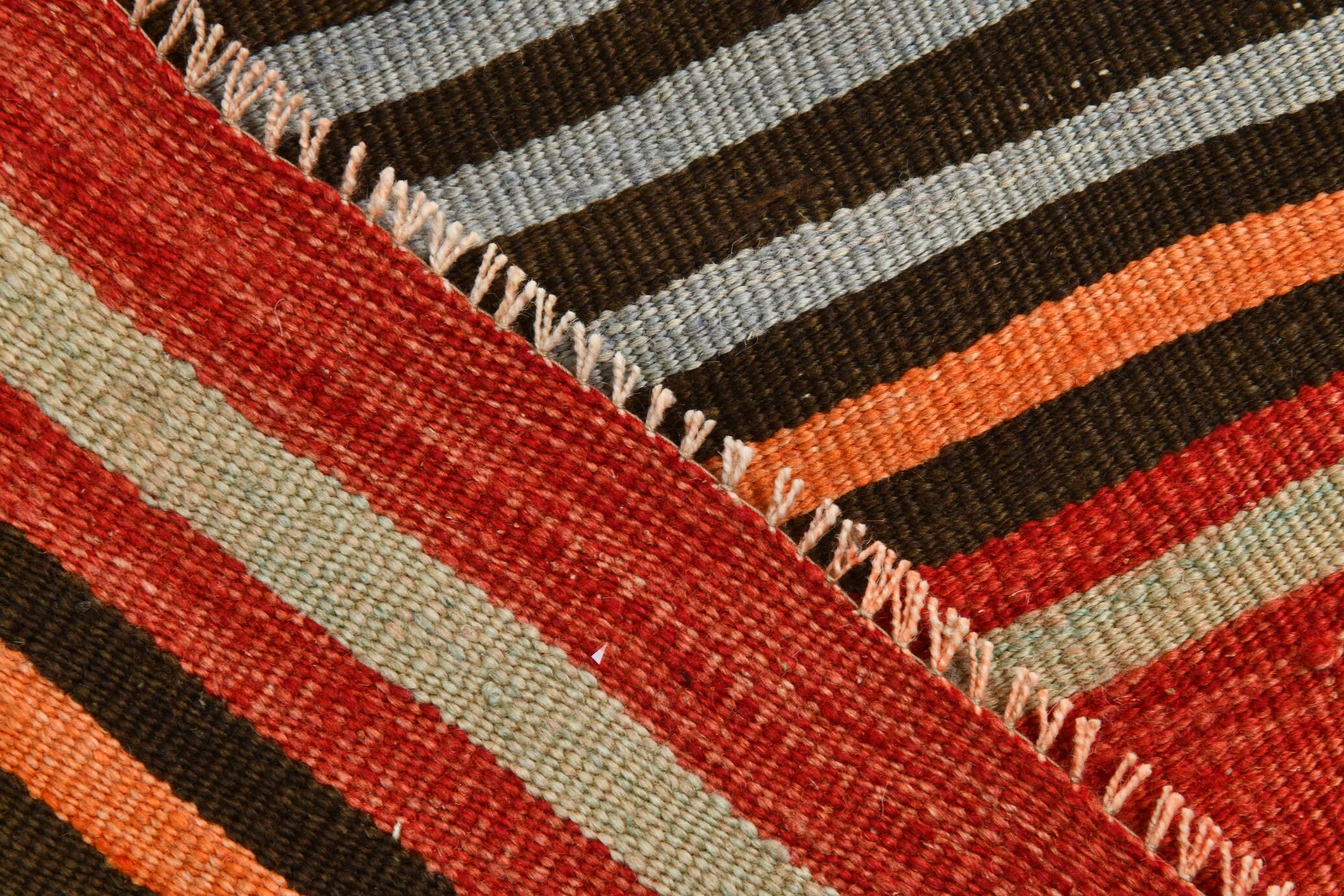 Runner Vintage Rayé – Tapis Kilim Graphique Tissé Main, 77x360 Cm