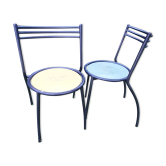 Paire de chaises d'ecolier années 60