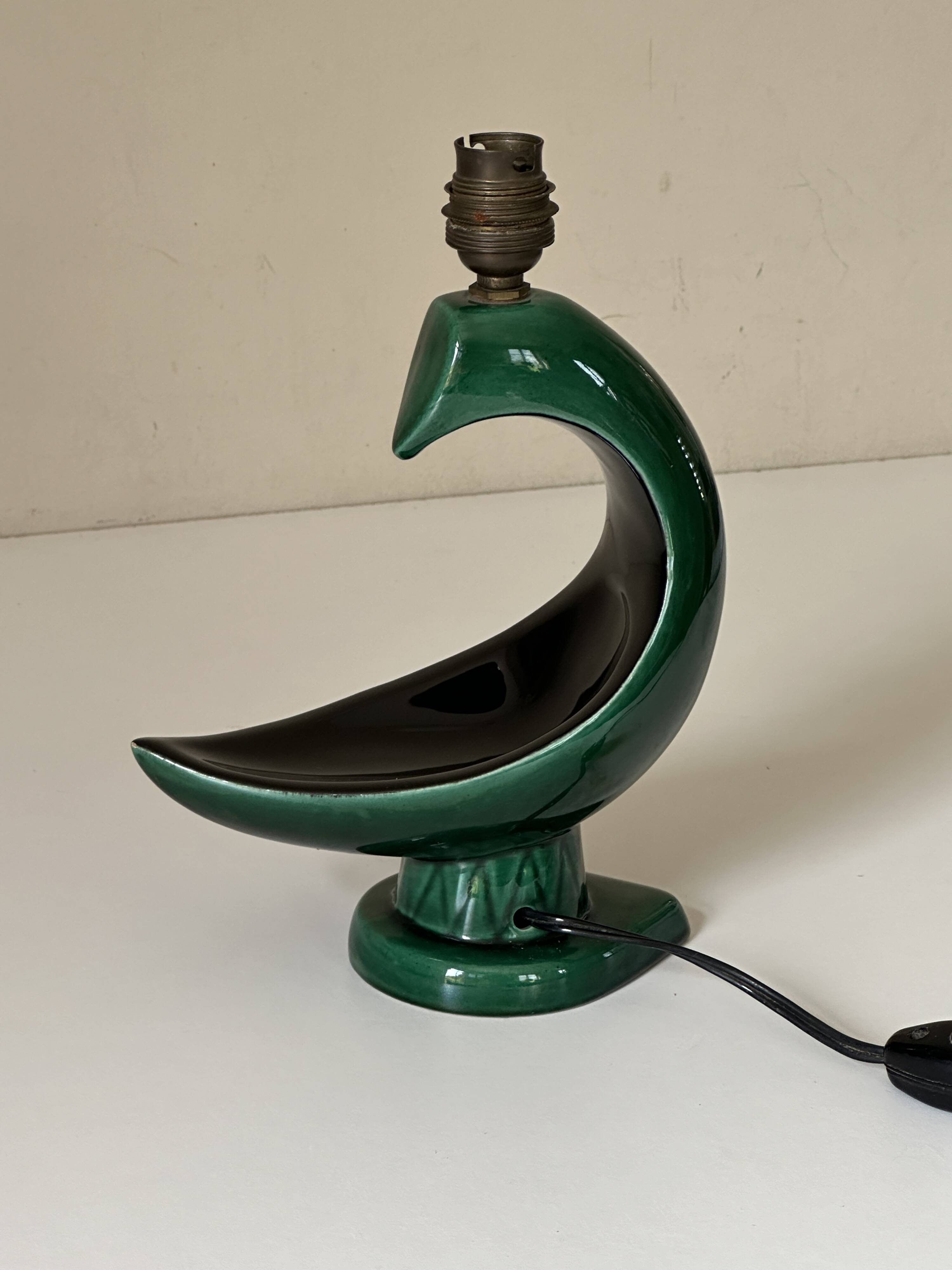 Vintage ceramic bird lamp from the 60s