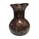 Vase en verre soufflé bullé couleur prune