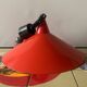 Vintage rise and fall pendant light in red lacquered metal