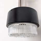 Vintage metal suspension black chrome and glass