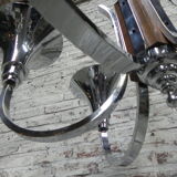 Art Deco hanging lamp with 6 chromed vials