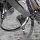 Art Deco hanging lamp with 6 chromed vials