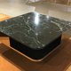 Table small marbre vert inox red edition