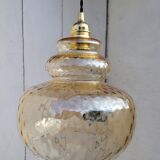 Amber yellow glass pendant lamp