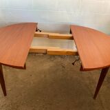 Scandinavian extendable round table in teak dia 110cm an60