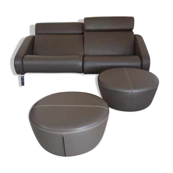 Canapé et 2 poufs steiner modèle faubourg