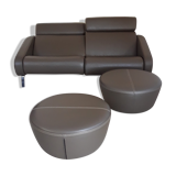 Steiner Faubourg model sofa and 2 poufs