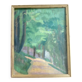 Oil on canvas, glazed wooden frame