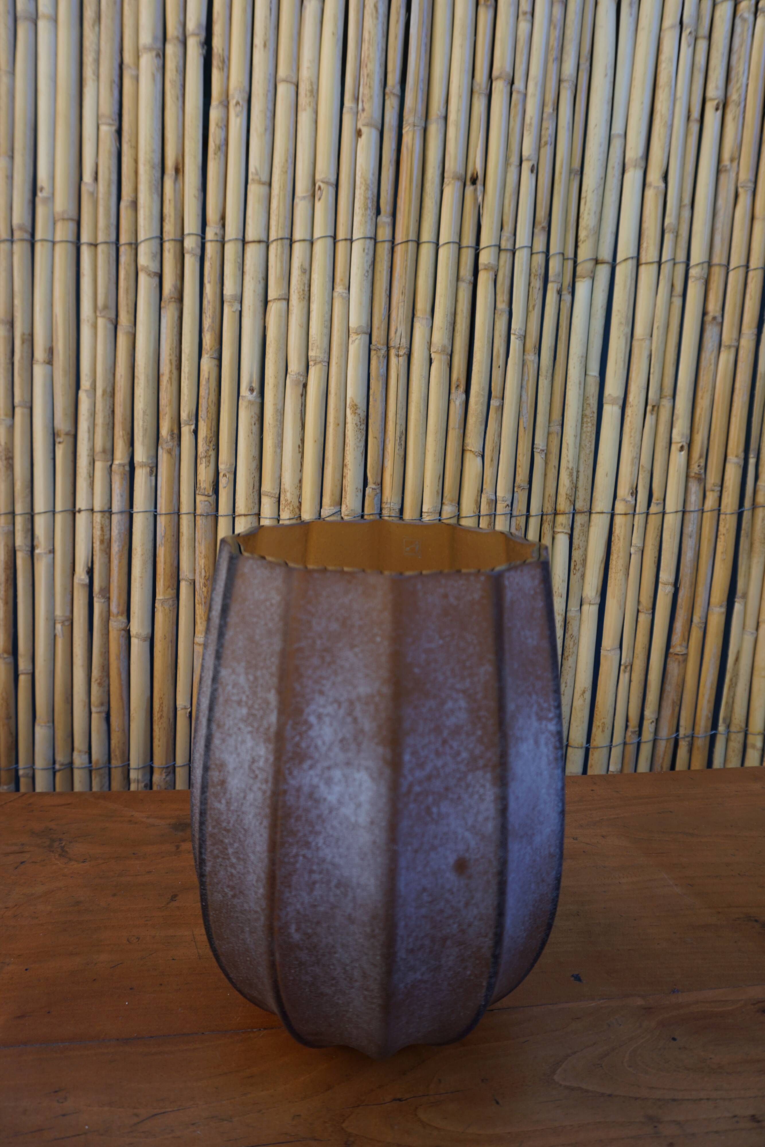 Brown frosted glass vase