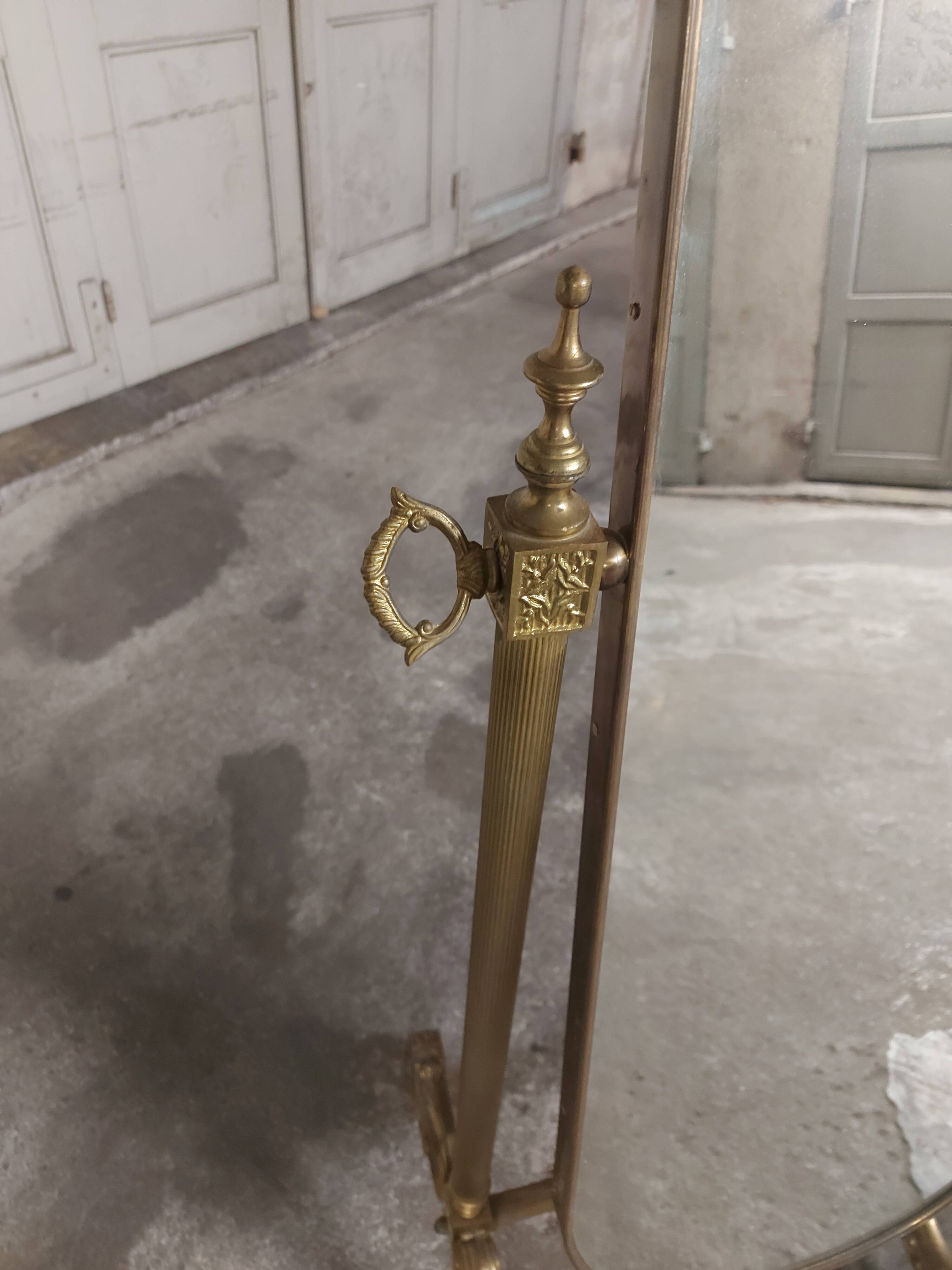 Psyche mirror in vintage gilded bronze