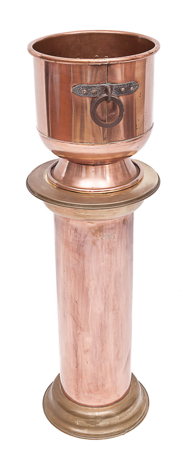 Copper planter and pedestal
