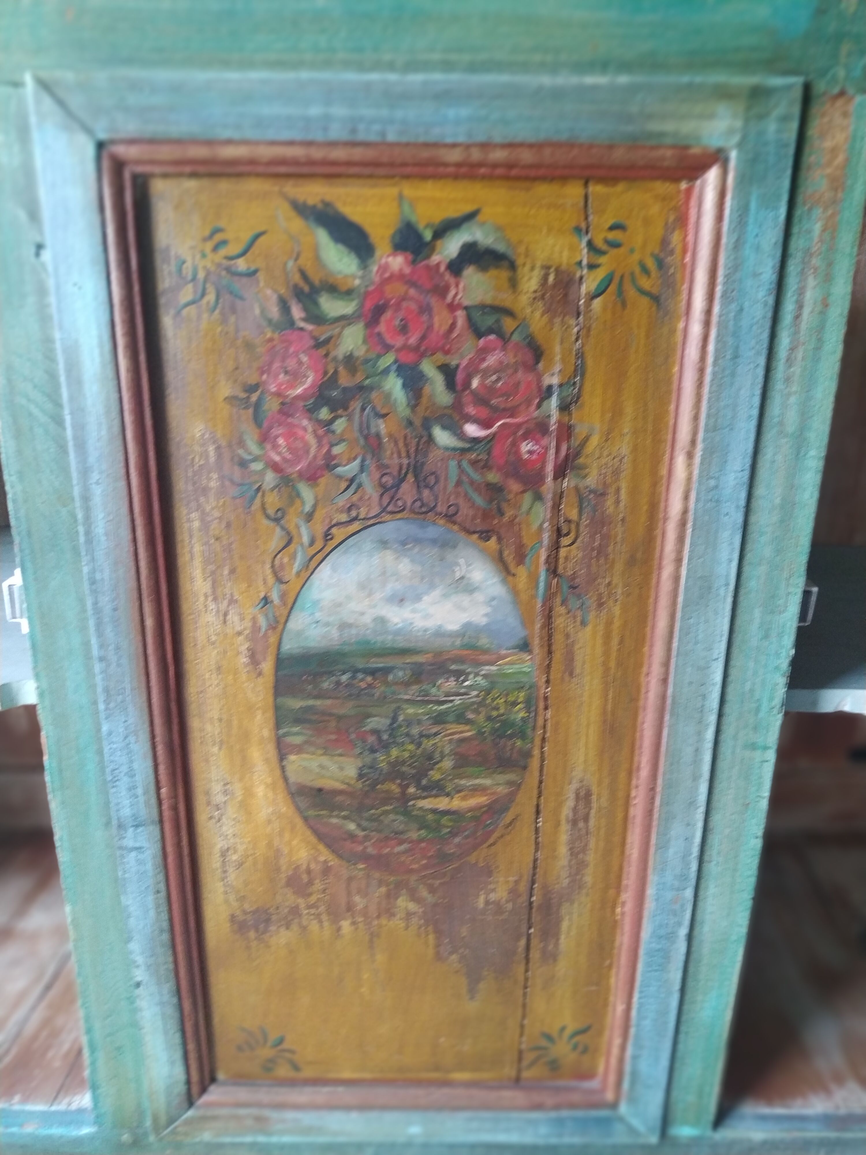 Painted row, three doors