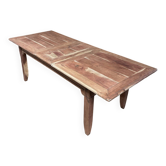 Table de ferme en bois exotique avec rallonges