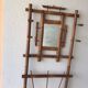 Antique rattan coat rack