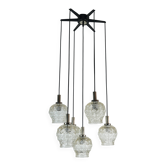 cascade PENDANT LIGHT - 7 shades - bubble glass and chrome - 1960/70s