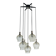 cascade PENDANT LIGHT - 7 shades - bubble glass and chrome - 1960/70s