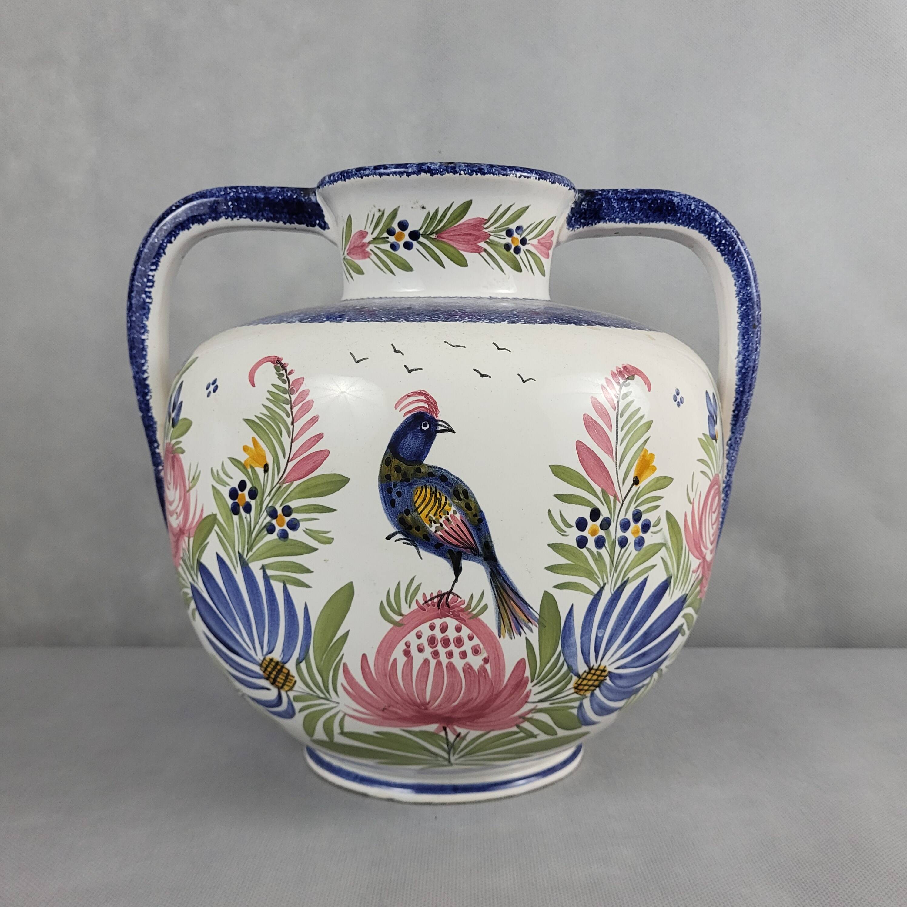 XXL ball vase in Quimper HB earthenware