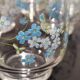 Set of 10 water glasses Veronica Luminarc Arcoroc decoration small blue flowers 80's