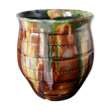 Glazed ceramic pot cover Provencal style