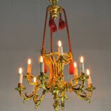 Lustre Corbeille De Style Louis XVI En Bronze Doré Vers 1880