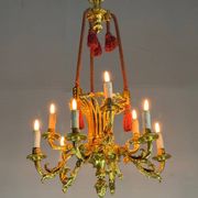 Louis XVI Style Basket Chandelier in Gilt Bronze Circa 1880