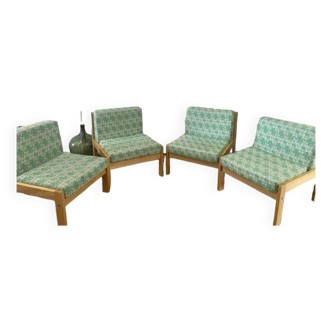 Set of 4 fireside armchairs from the Baumann brand.