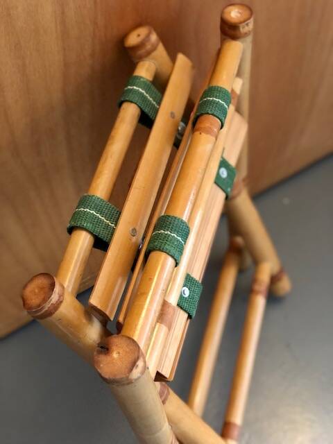 Bamboo deckchair and footrest from the 70s