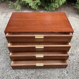 Mid-century scandinavian style chest of drawers dresser with plinth base, 1970s